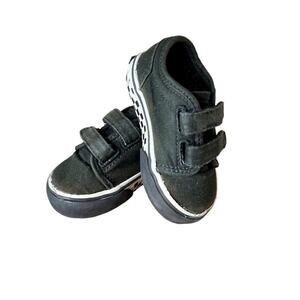 VANS Black Canvas Hook & Loop Winston V Slip On Sneaker Shoe 5 Toddler Casual